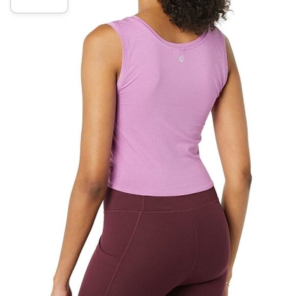 Core 10 Women's Soft Cotton Knot Twist Front Cropped Yoga Tank Plus 3X - Picture 9 of 11